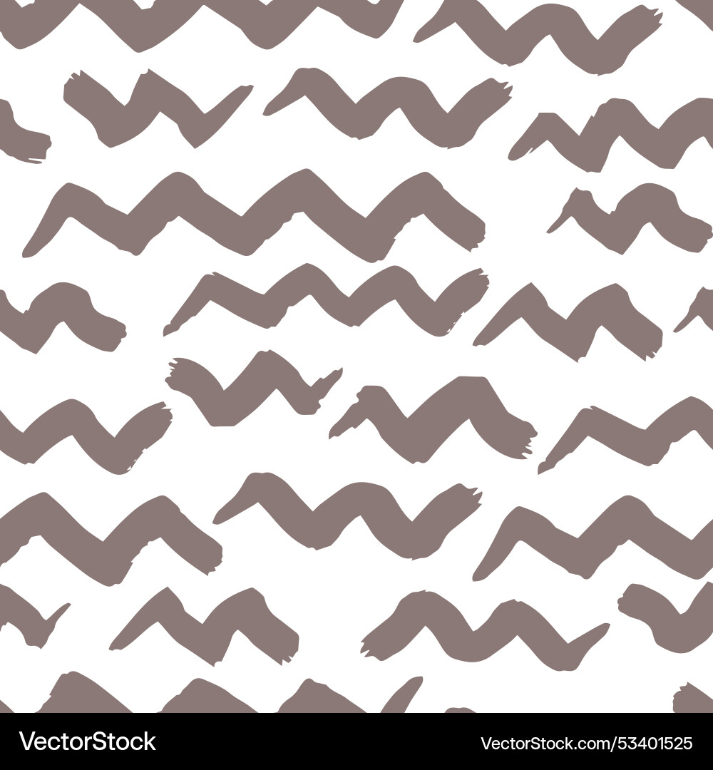 Zigzag brush stroke pattern vector image