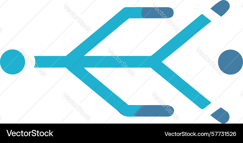 Abstract data flow branching paths icon design vector image