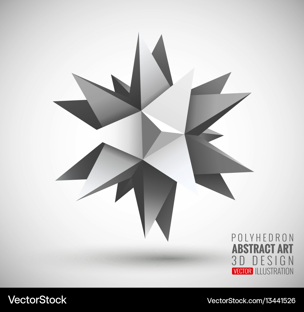 Abstract explosion polyhedron Abstract explosion polyhedron Vector Image