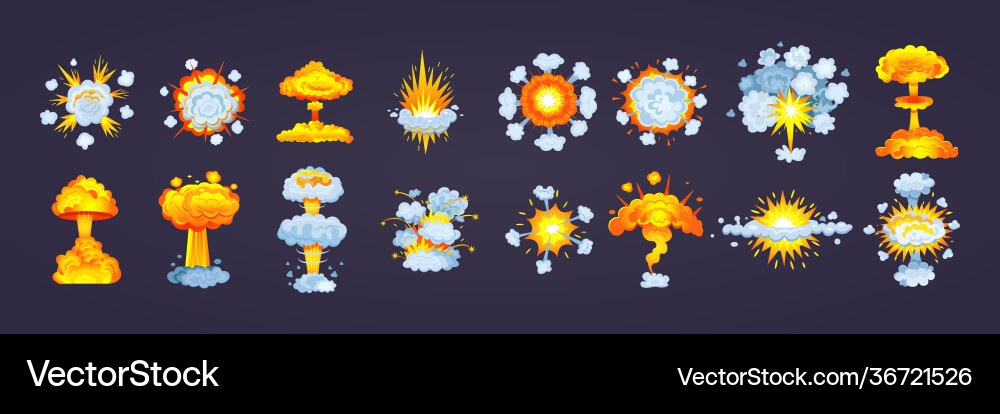 Animation for game explosion effect frame Vector Image