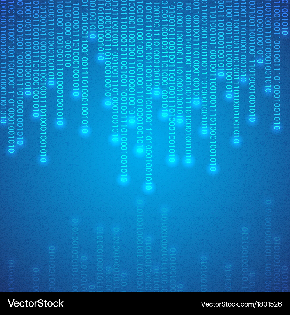 Blue Binary Code Background vector image