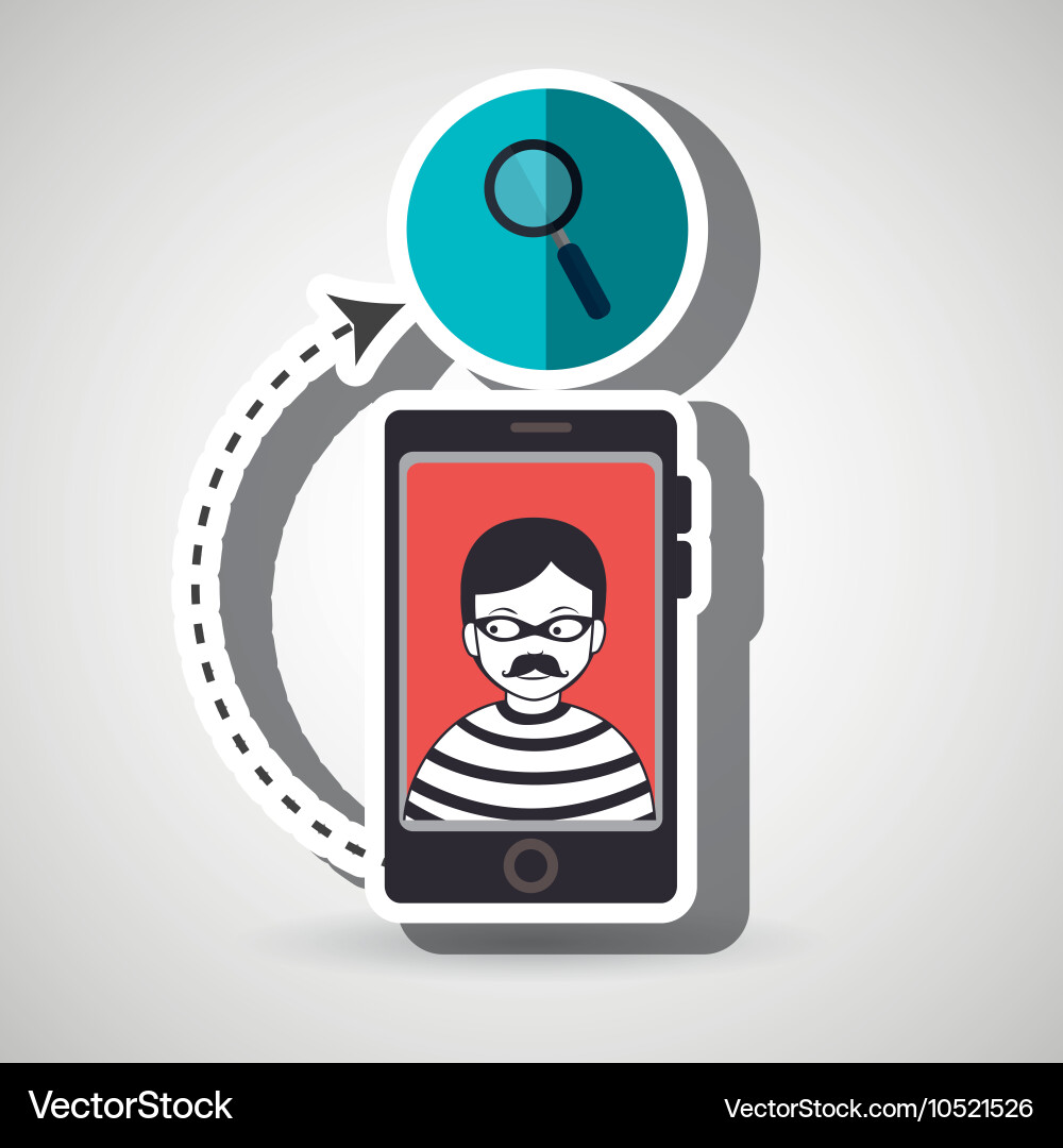 Cellphone hacker app icons vector image