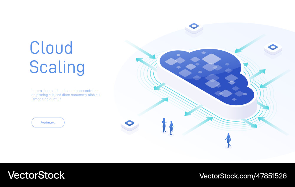 Cloud Scaling & Optimization vector image