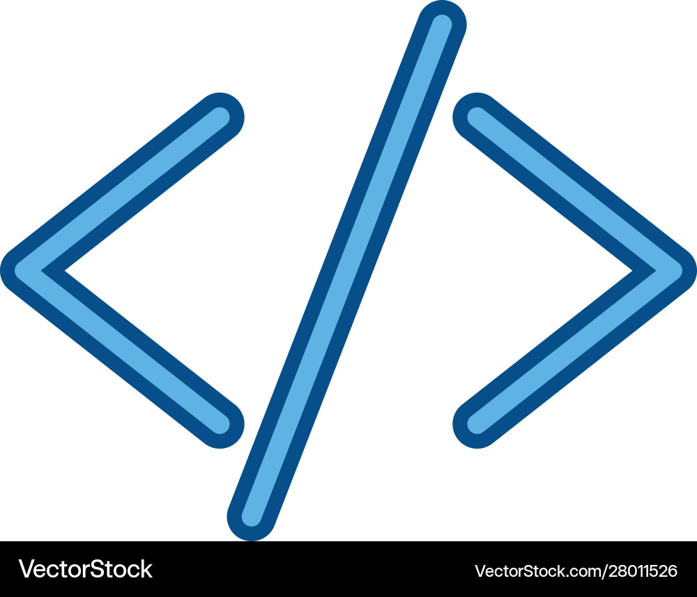 Coding programming internet line and fill vector image