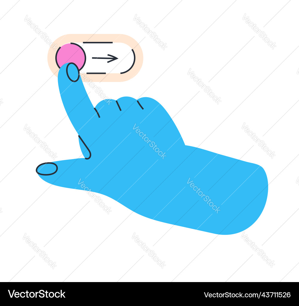 Colorful handspress on button different gestures Colorful handspress on button different gestures vector image