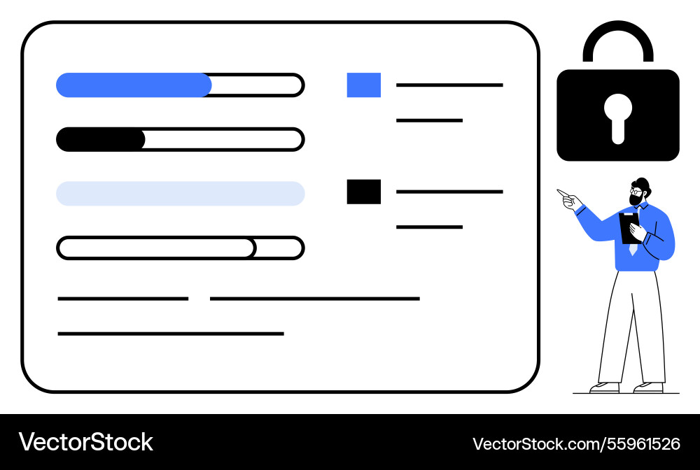 Data access control with progress bars checklist Data access control with progress bars checklist vector image
