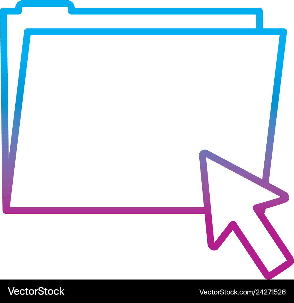 Degraded line folder file with arrow cursor mouse Vector Image