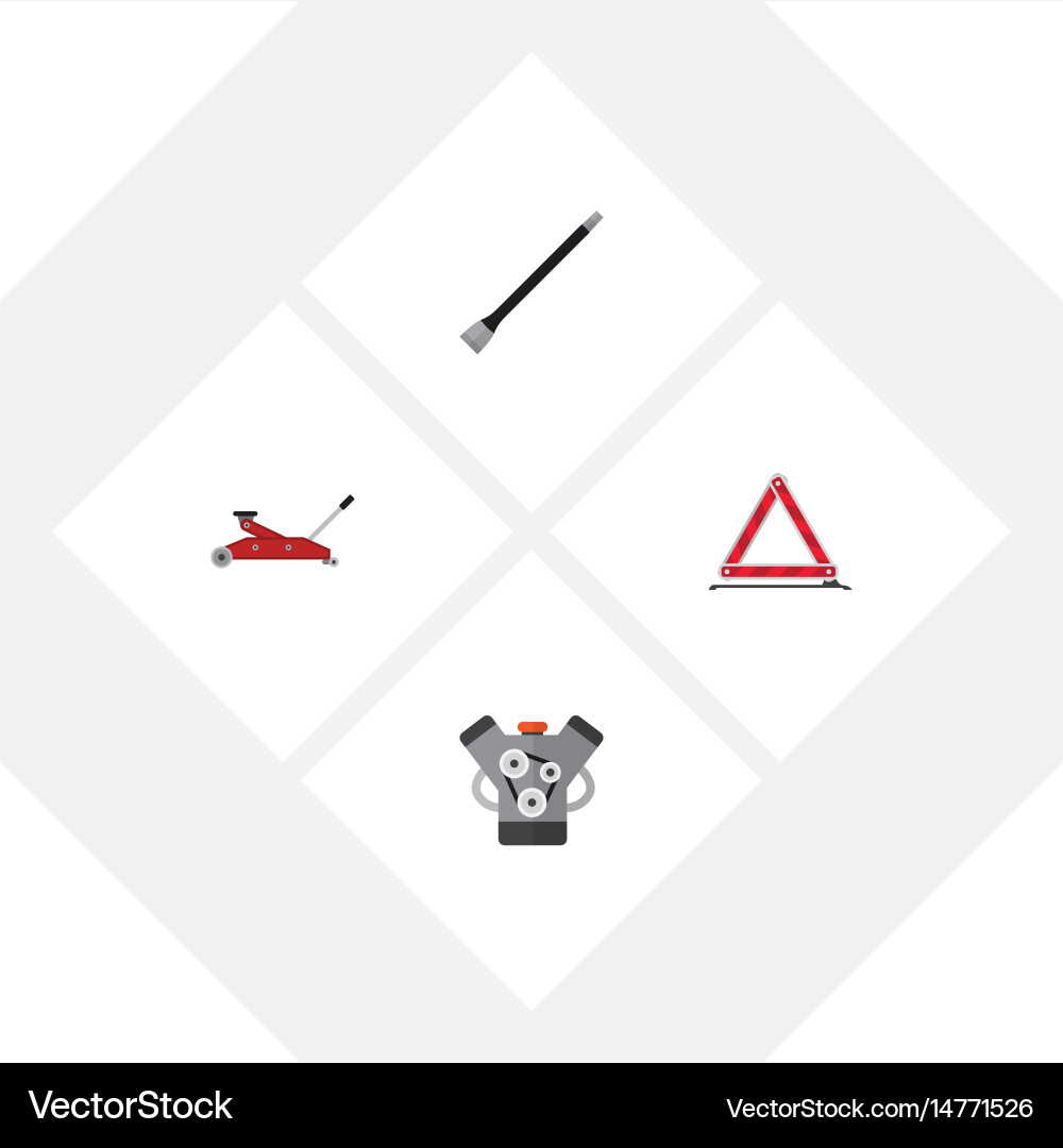 Flat auto set of lifting warning pipeline Vector Image