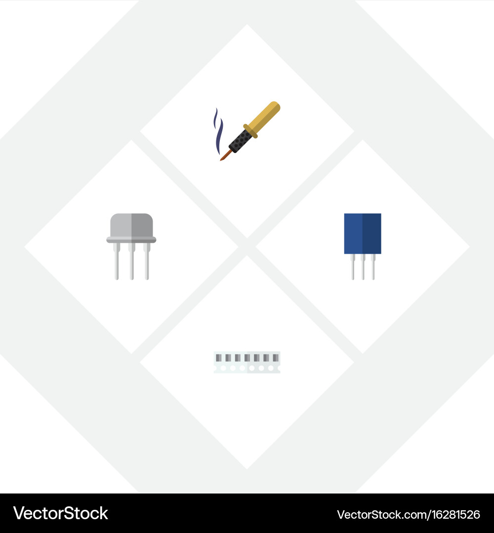 Flat icon electronics set of memory resist Vector Image