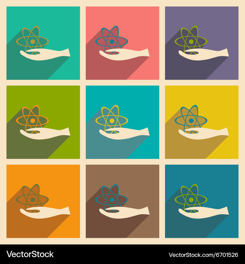 Flat with shadow concept and mobile application vector image