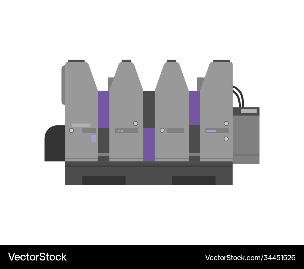 Four colors offset printing machine Four colors offset printing machine vector image