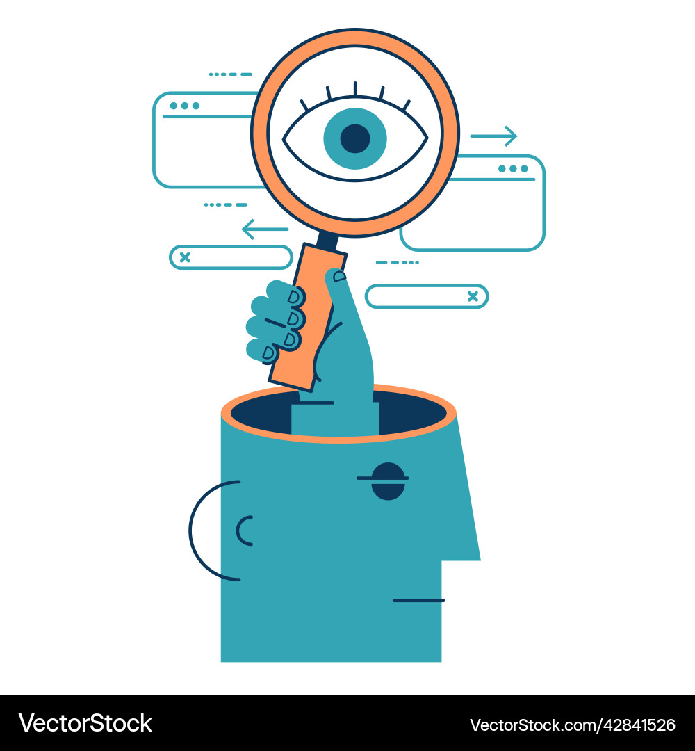 Internet search concept hand with a magnifying Internet search concept hand with a magnifying vector image