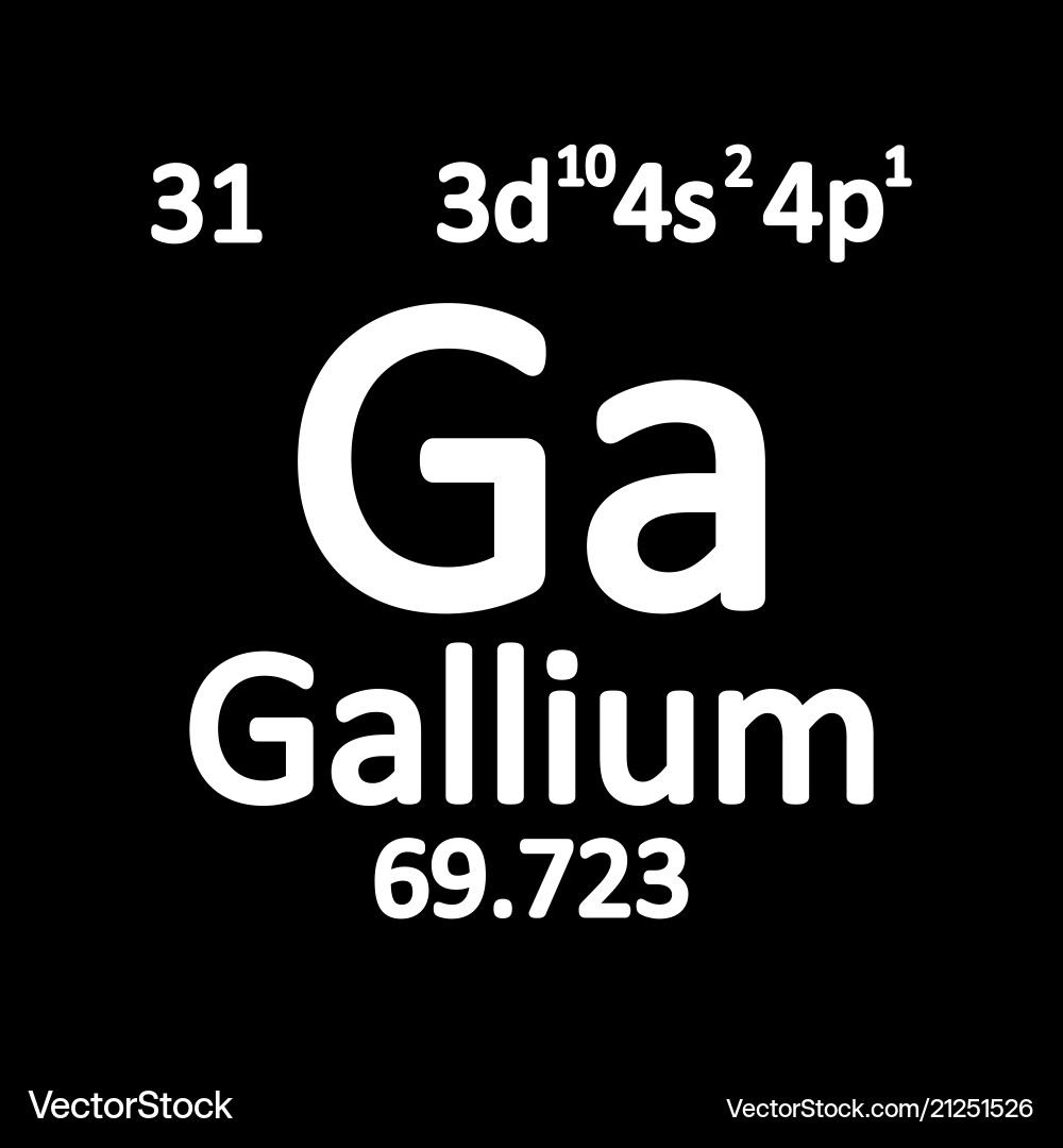 Periodic table element gallium icon Royalty Free Vector