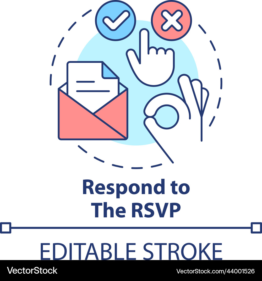 RSVP Response Icon - Event Invitation Vector Image