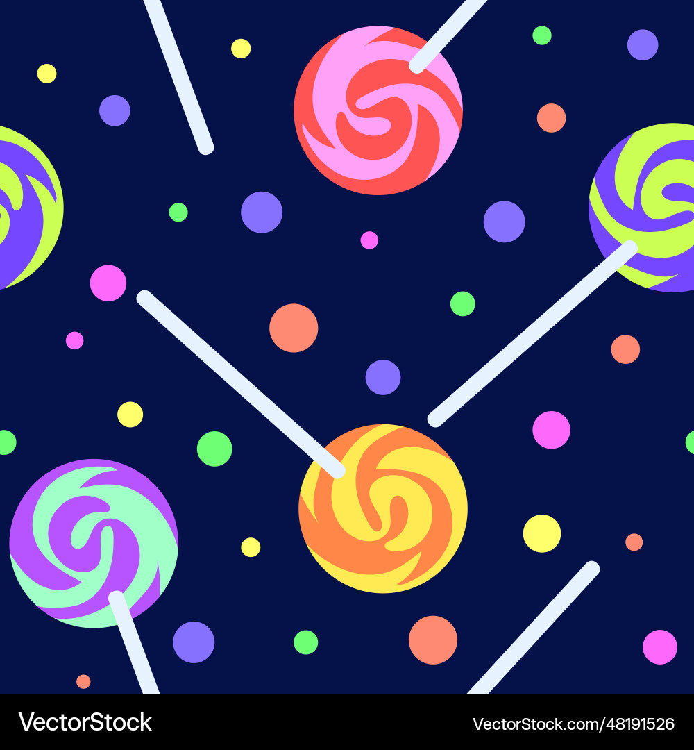 Seamless pattern of colorful lollipops Vector Image