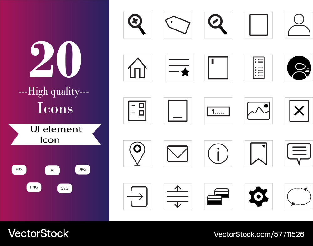 Ui element icons pack Vector Image