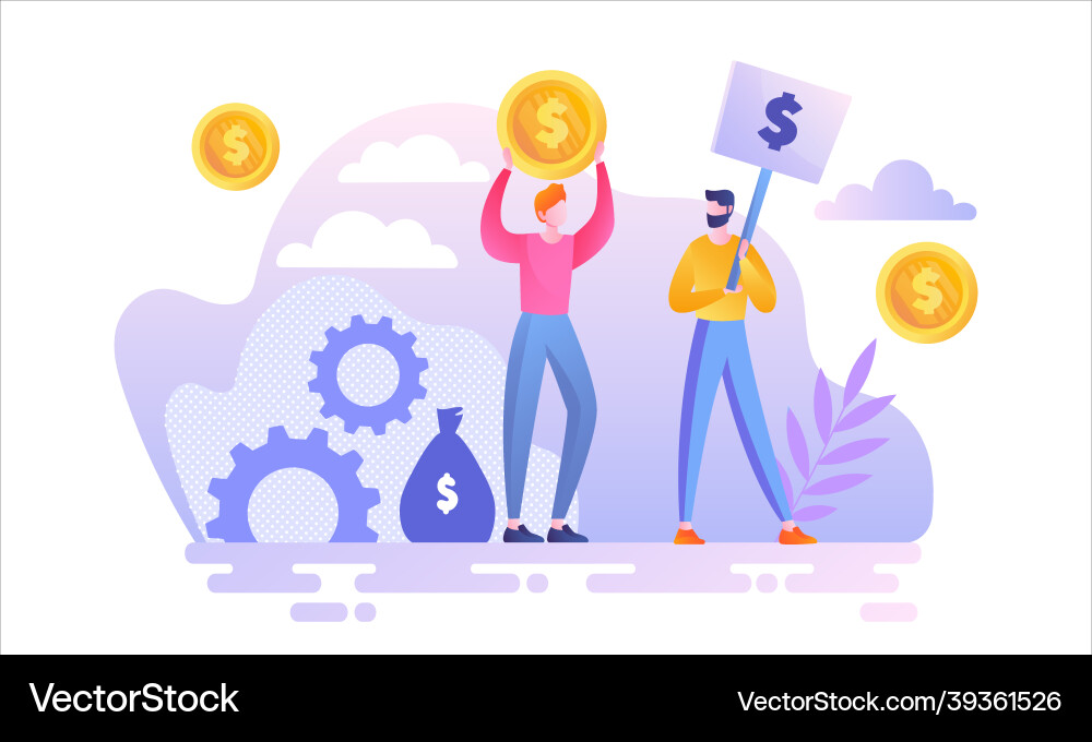 Unternehmen die Dollar halten Unternehmen die Dollar halten vektorbild