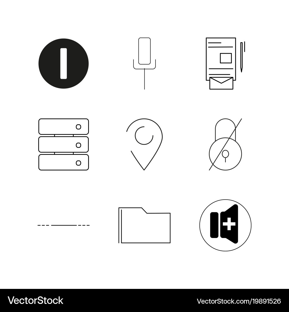 Web linear icon set simple outline icons vector image