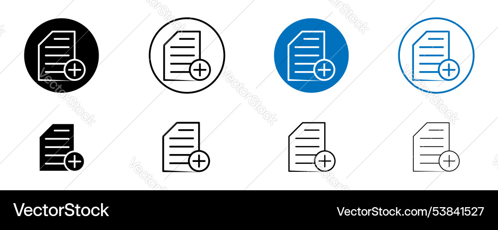 Add document icon set Add document icon set vector image