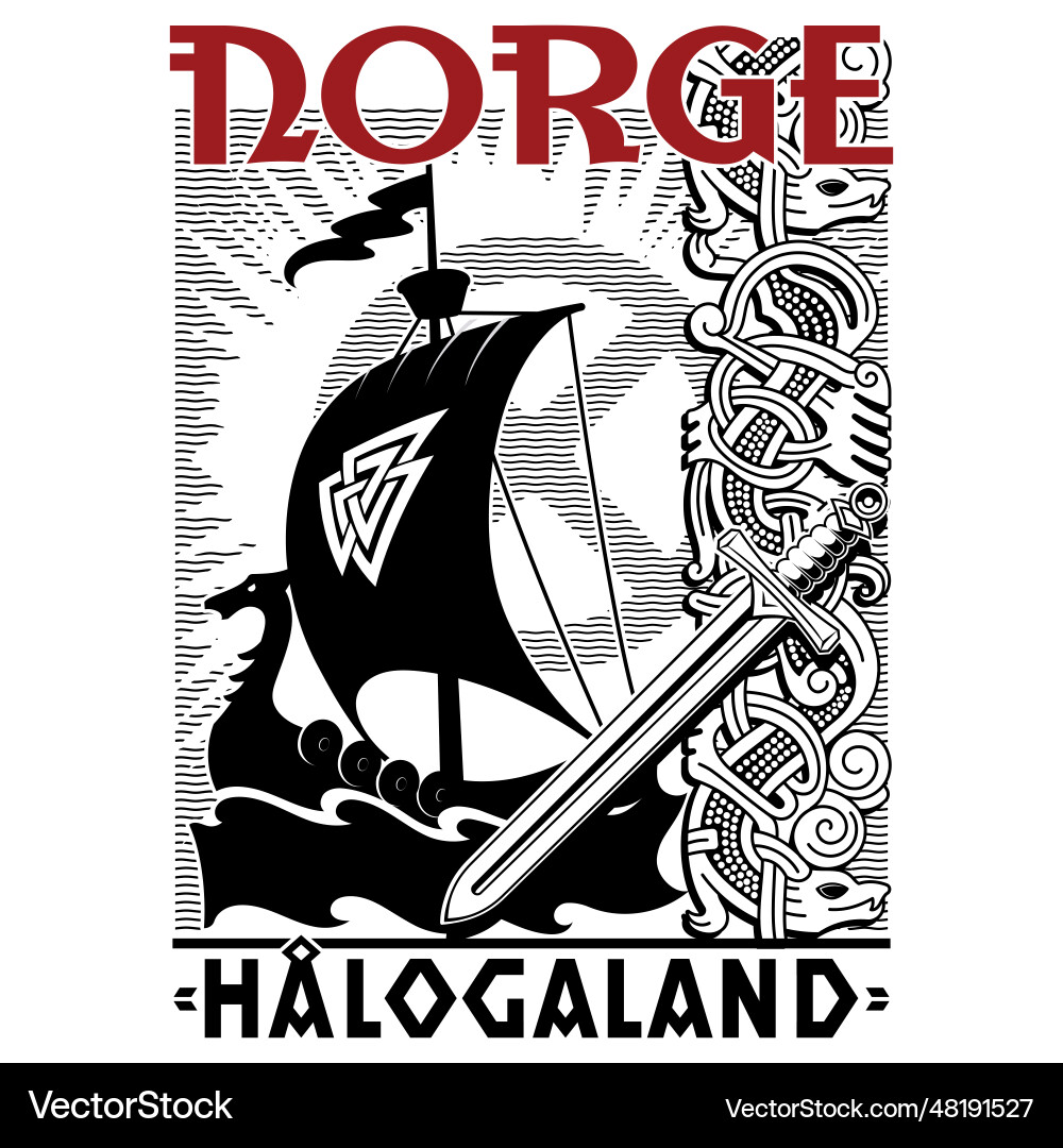 Antike skandinavische Design Viking Schiff drakkar Antike skandinavische Design Viking Schiff drakkar vektorbild