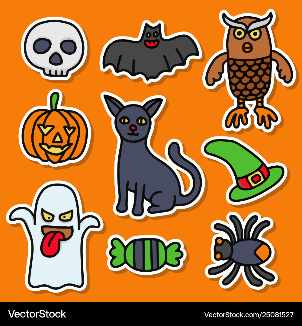 Collections halloween sticker good for your print Collections halloween sticker good for your print vector image