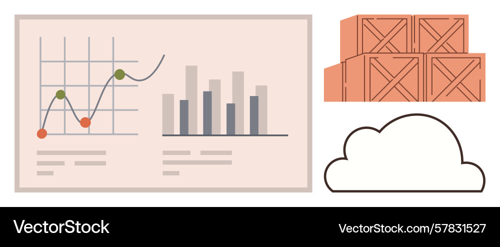 Data analytics cloud computing and logistics Data analytics cloud computing and logistics Vector Image