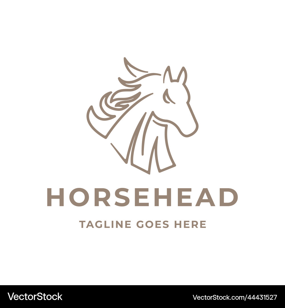 Elegant Horse Line Art Logo vector image
