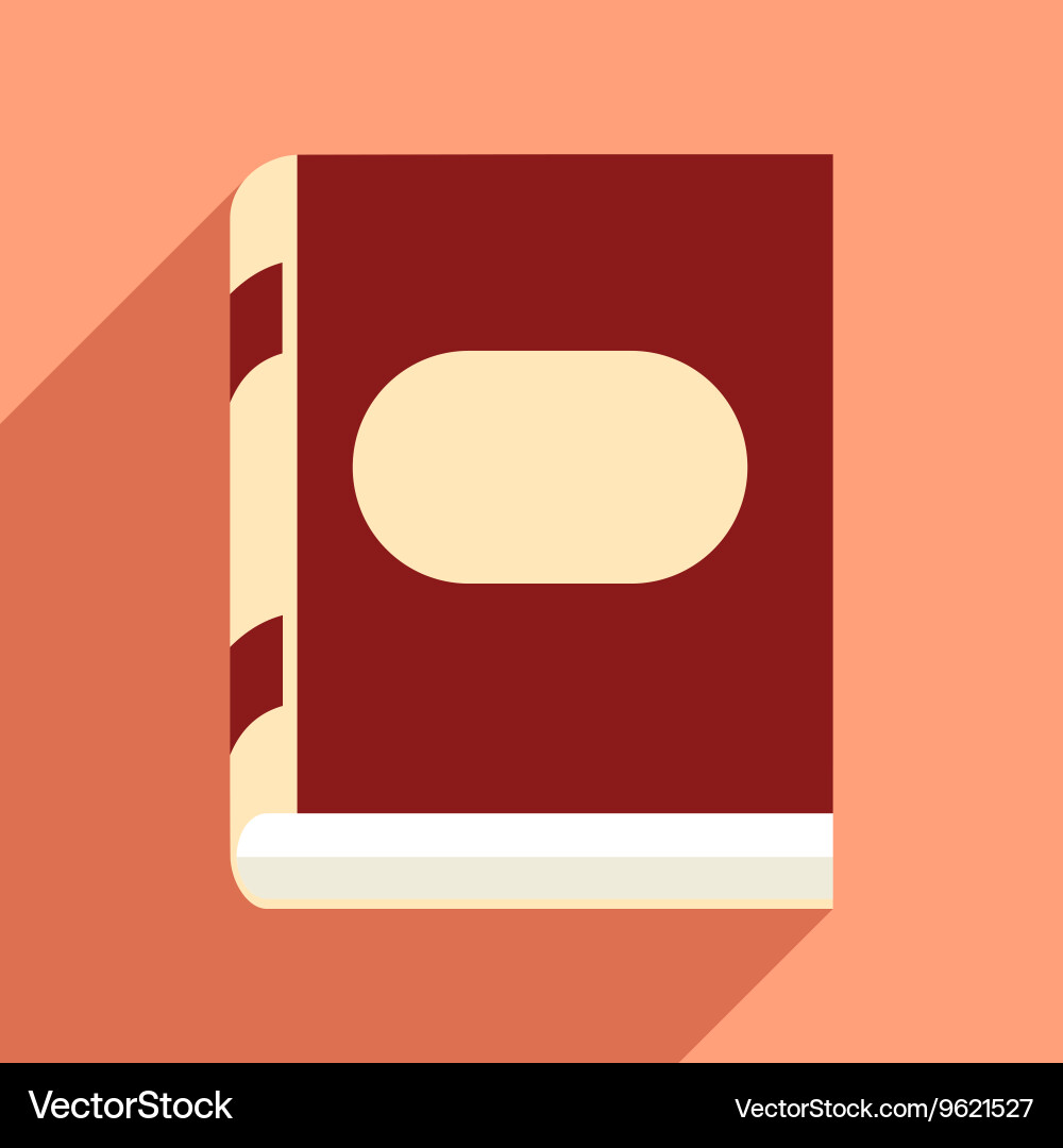 Flat with shadow icon and mobile application book vector image
