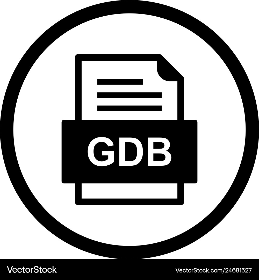 Gdb file document icon vector image