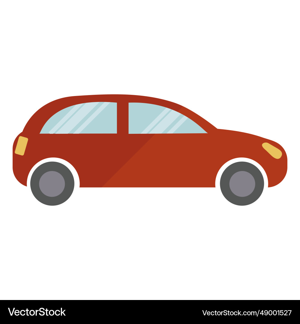 Kleines Autoprofil halb flach Kleines Autoprofil halb flach vektorbild