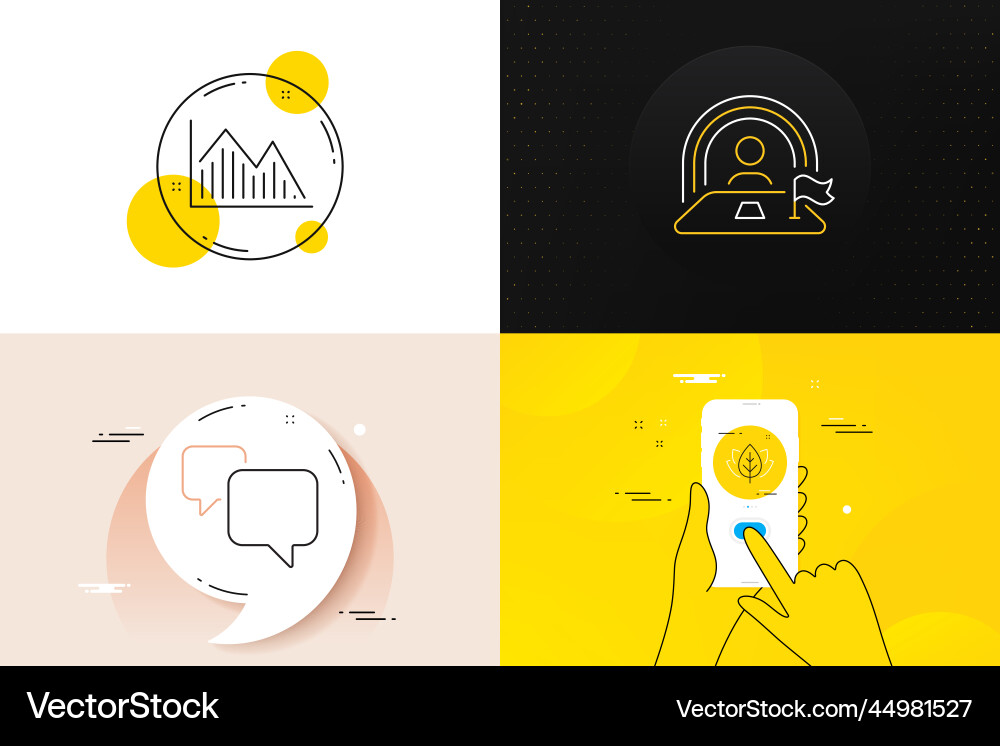 Minimal set of investment graph speech bubble Minimal set of investment graph speech bubble vector image