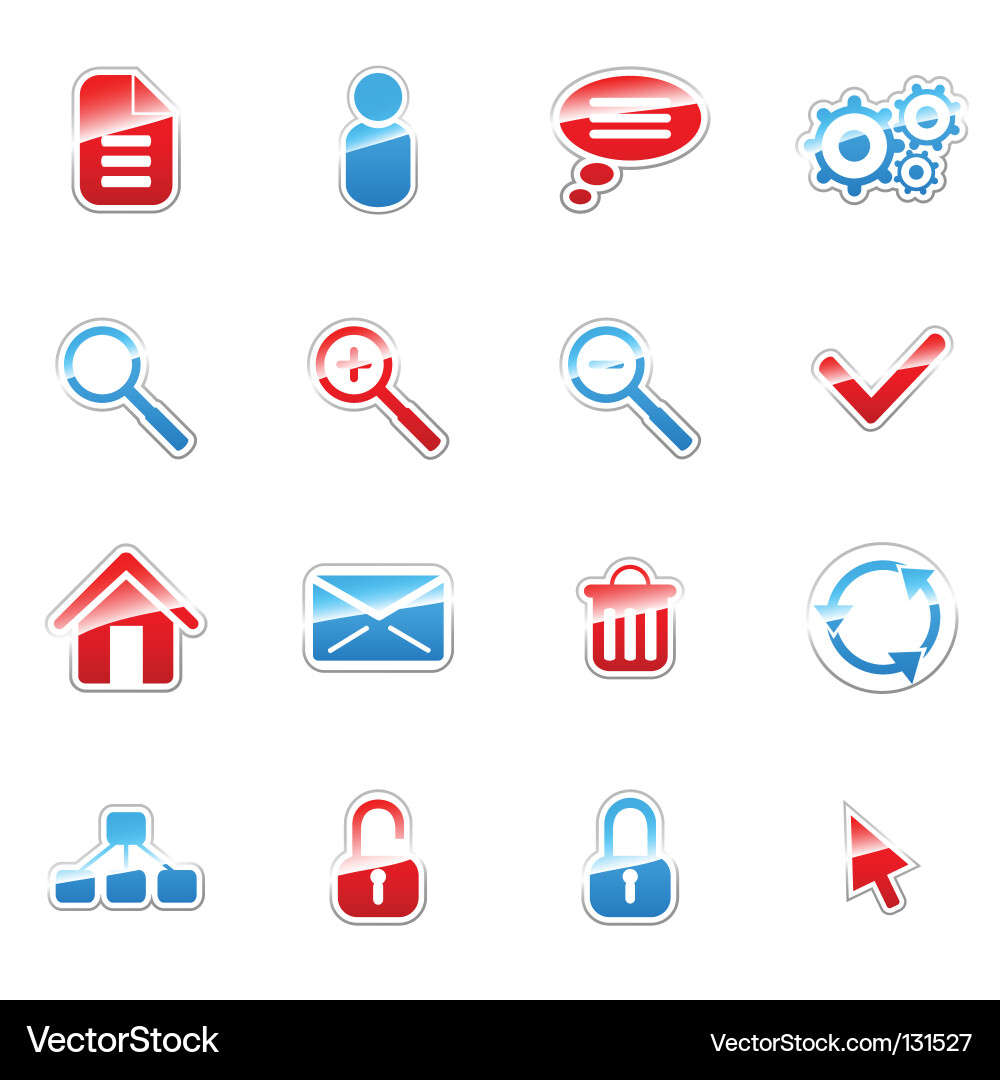 Modern Web Icons Set Vector Image