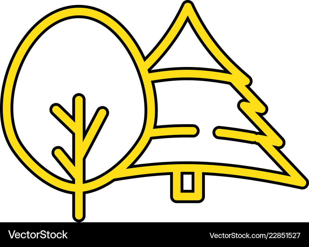 Tree icon in creative design with elements Vector Image