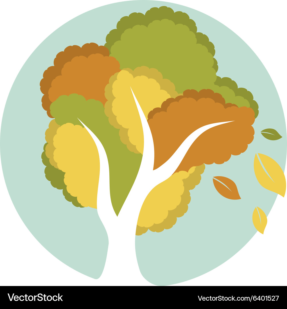 Tree in circle Vector Image
