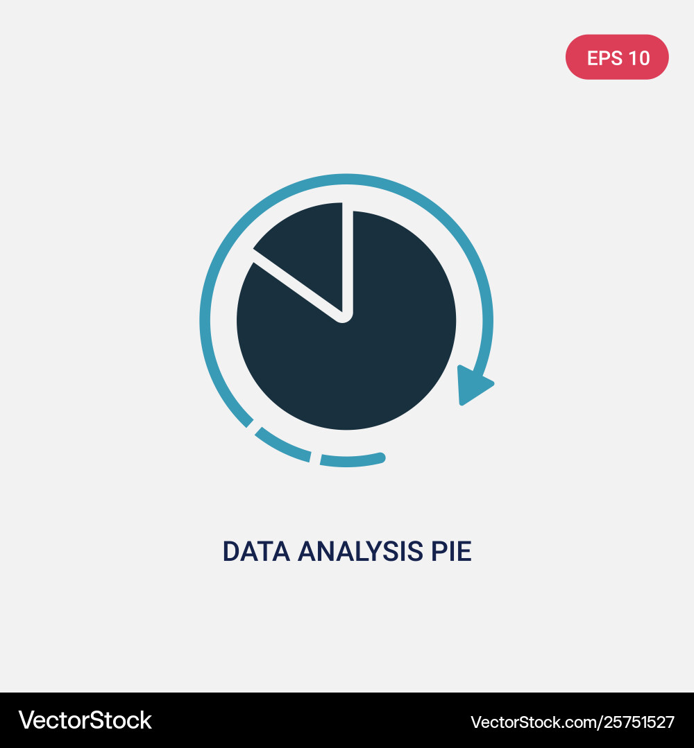 Two color data analysis pie chart interface icon Two color data analysis pie chart interface icon Vector Image