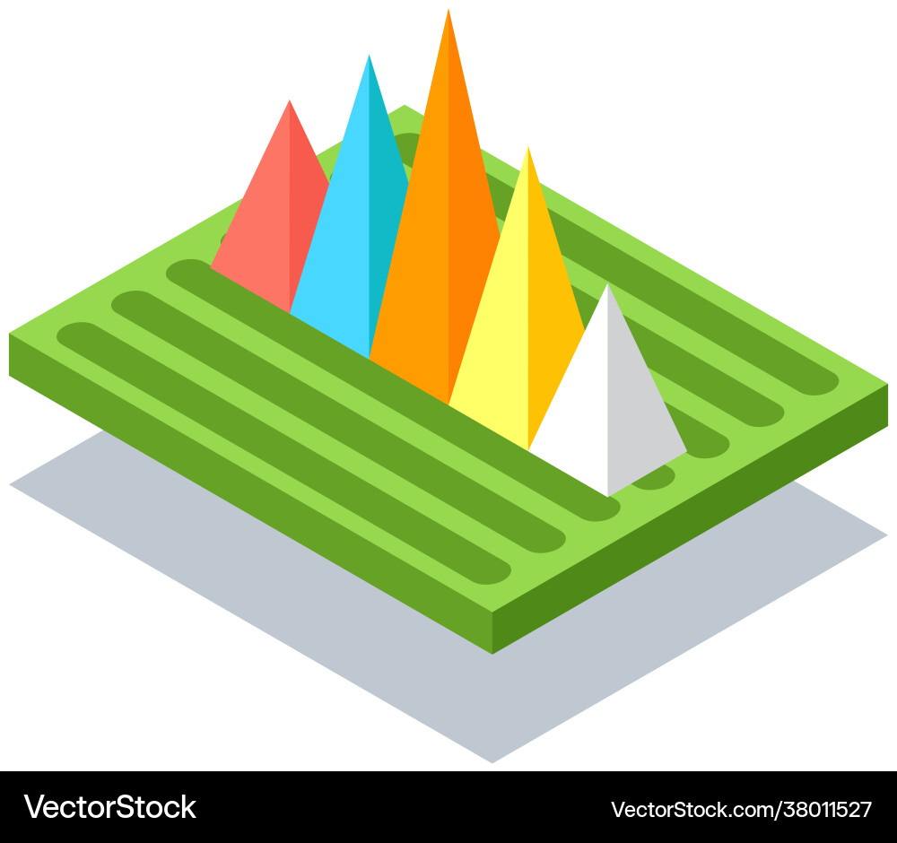 Visualization chart with pyramids different Visualization chart with pyramids different vector image