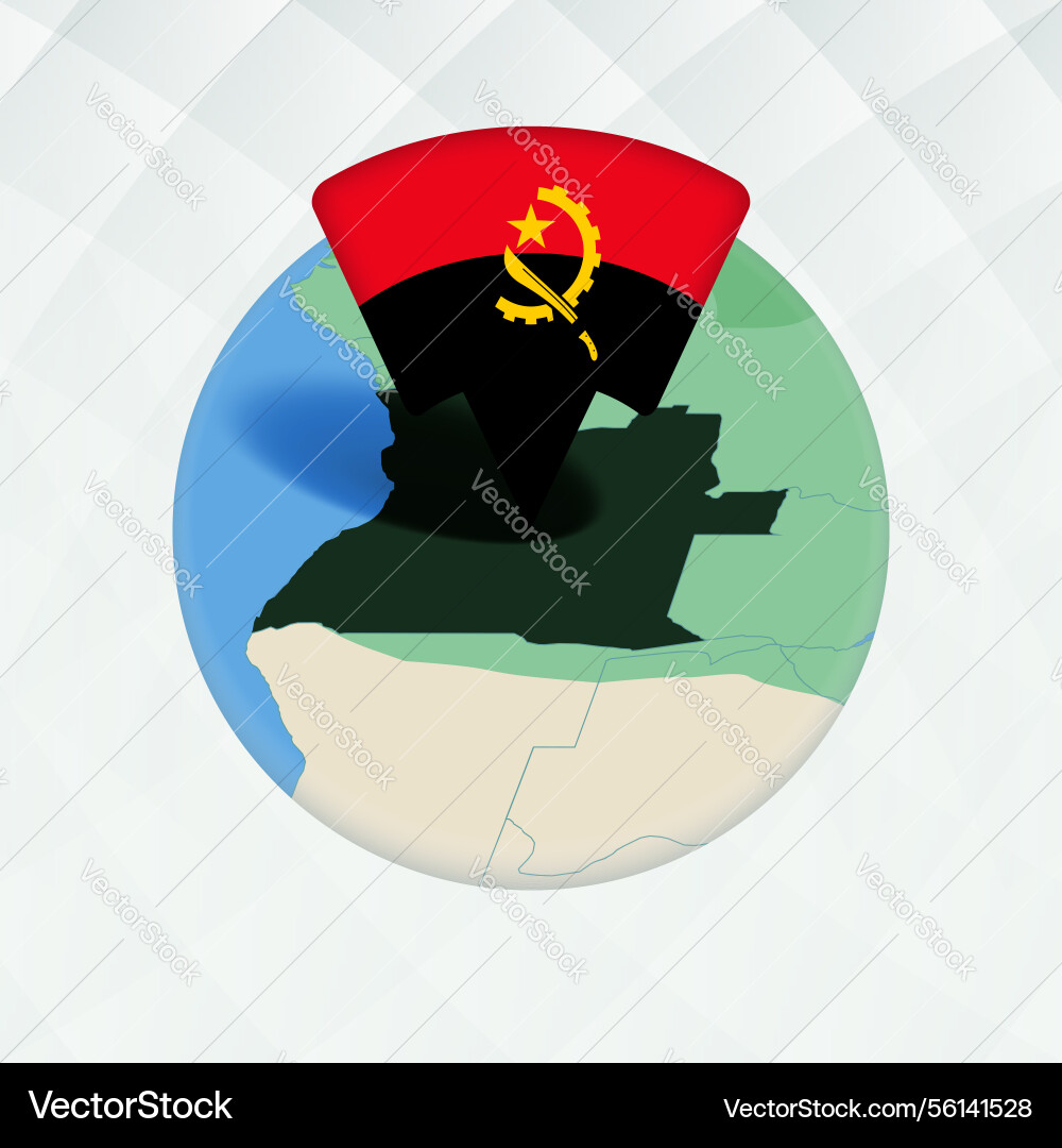 Angola map highlighted with flag marker Vector Image