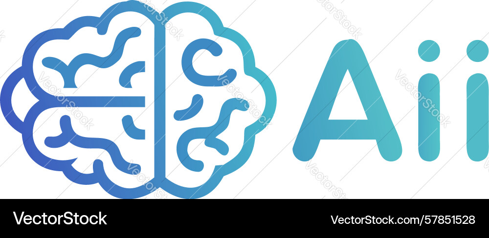 Brain and ai artificial intelligence concept Vector Image