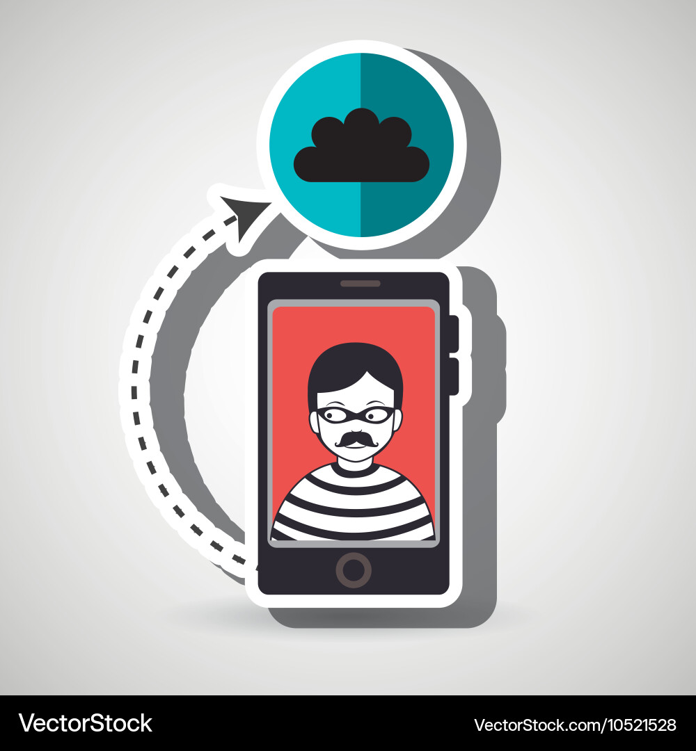 Cellphone hacker app icons vector image