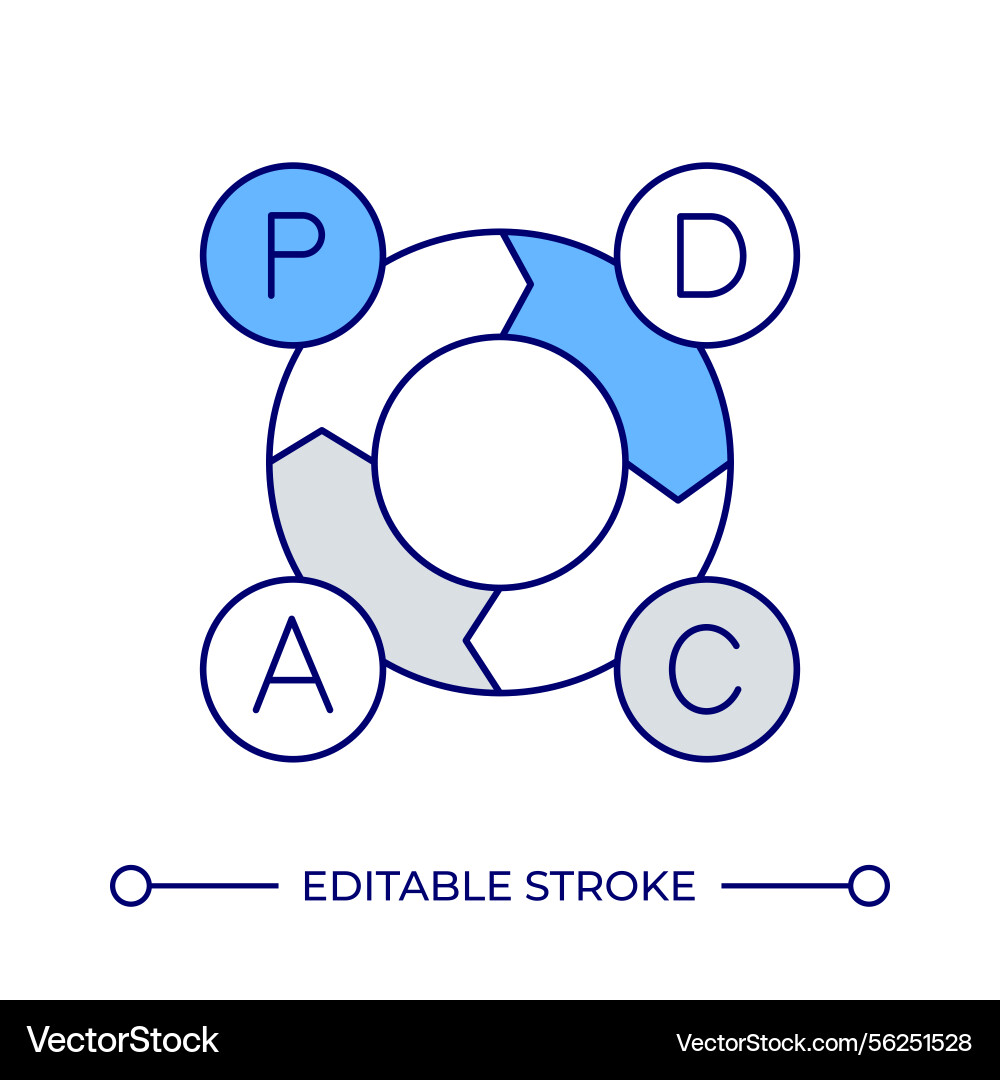 Circular diagram with letters line color icon Vector Image