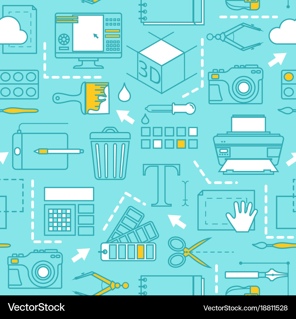 Different tools for computer designers Vector Image