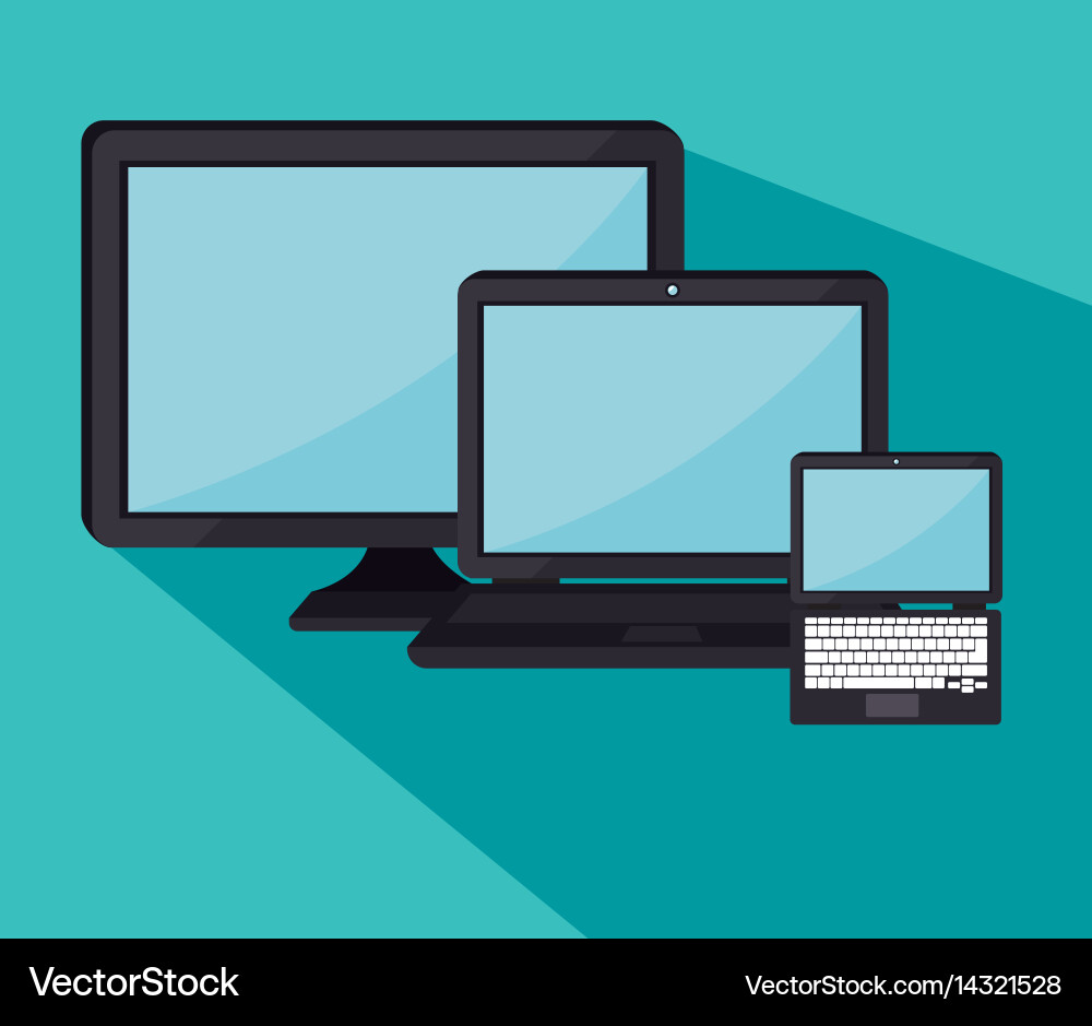 Electronics devices set icons Vector Image