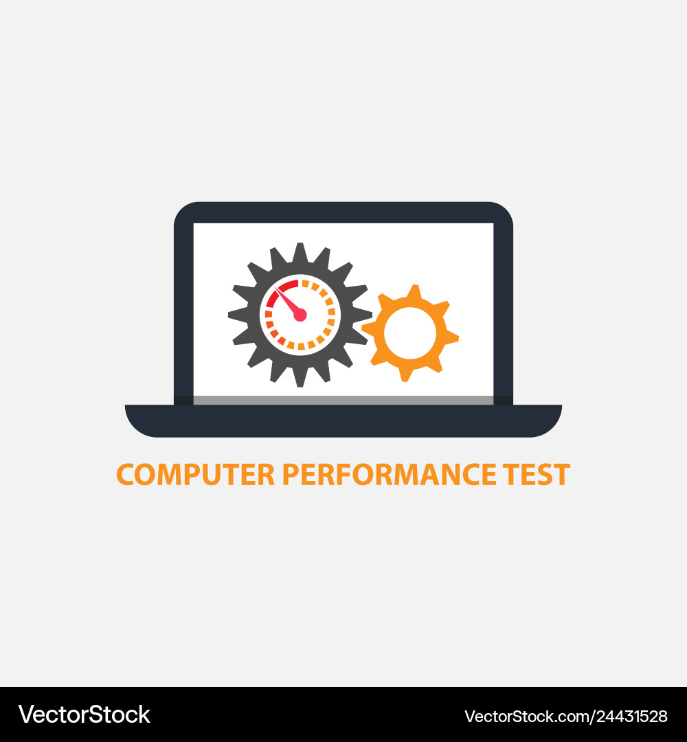 Flat Design Computer Leistung Test Flat Design Computer Leistung Test vektorbild