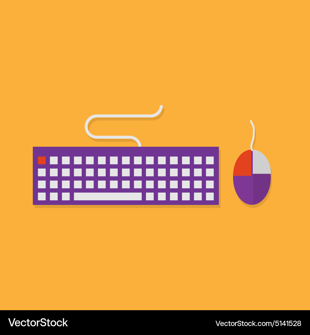 Flat icons of input devices keyboard and mouse Vector Image