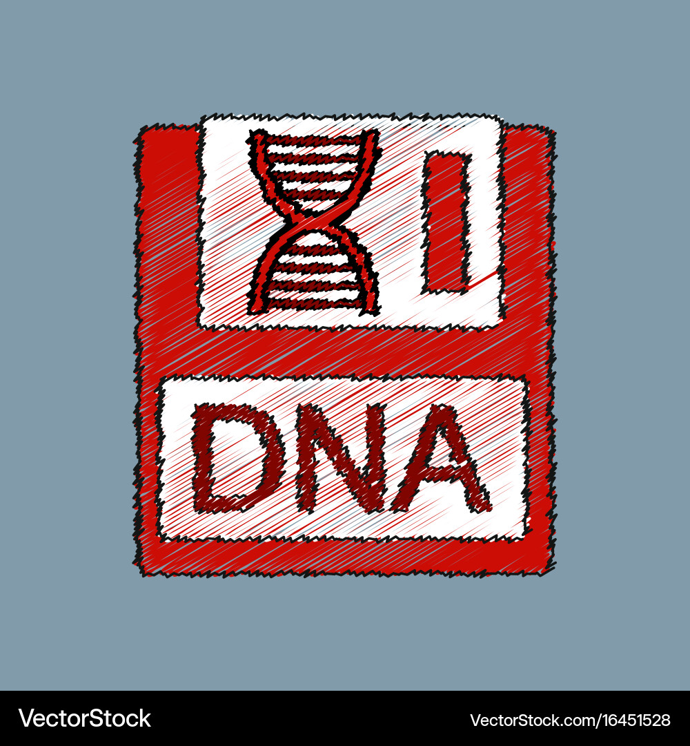 Flat shading style icon dna disk vector image