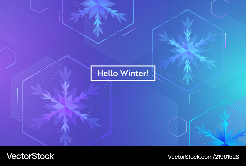 Hello winter layout with snowflakes for web site Hello winter layout with snowflakes for web site vector image