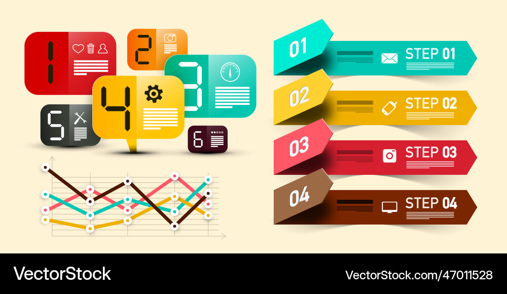 Infographic data paper layout with numbers design Vector Image