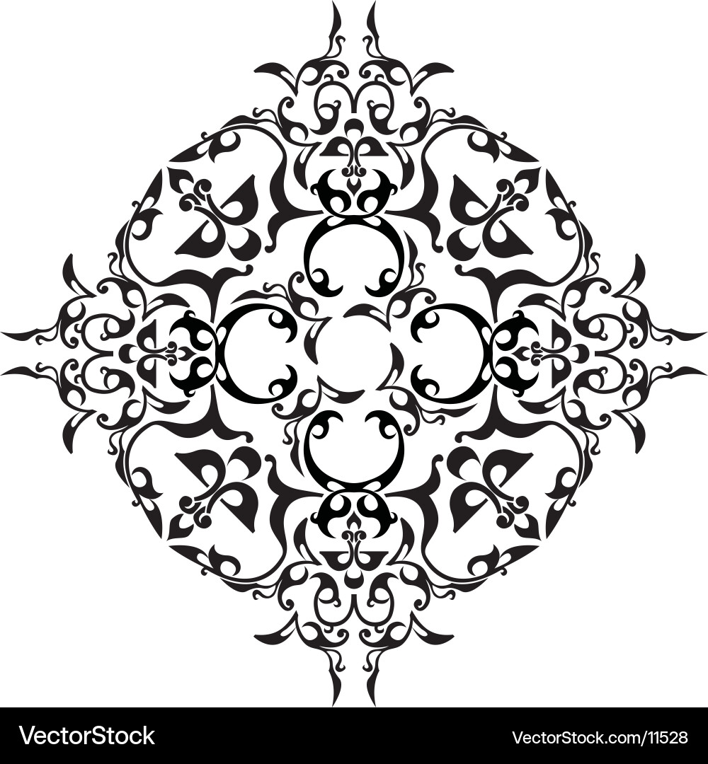 Intricate Floral Scroll Pattern Vector Image