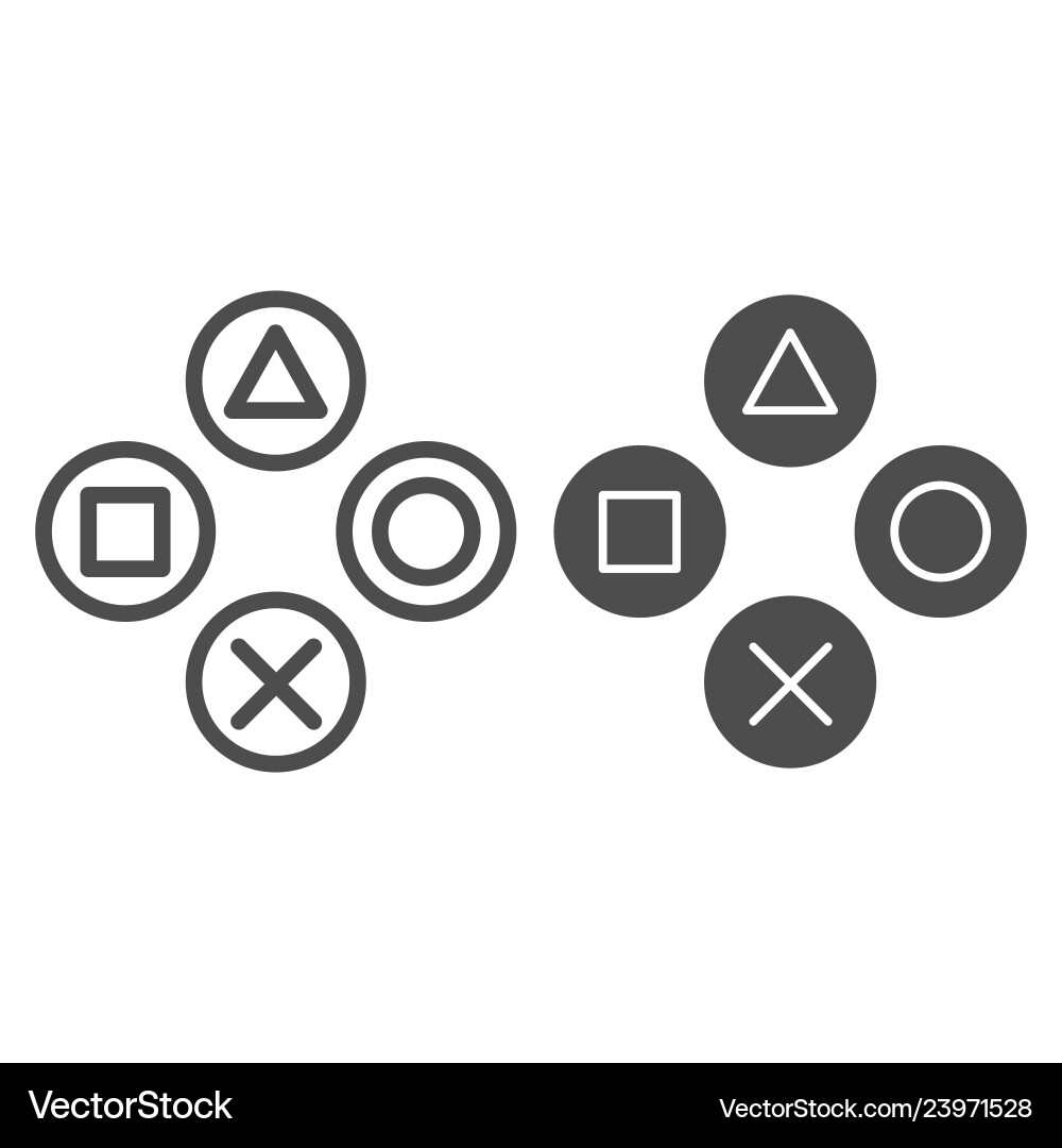 Joystick buttons line and glyph icon game console Joystick buttons line and glyph icon game console vector image