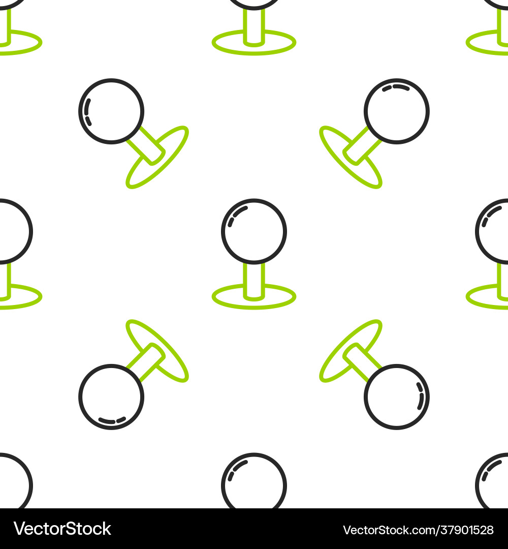 Line push pin icon isolated seamless pattern Line push pin icon isolated seamless pattern vector image